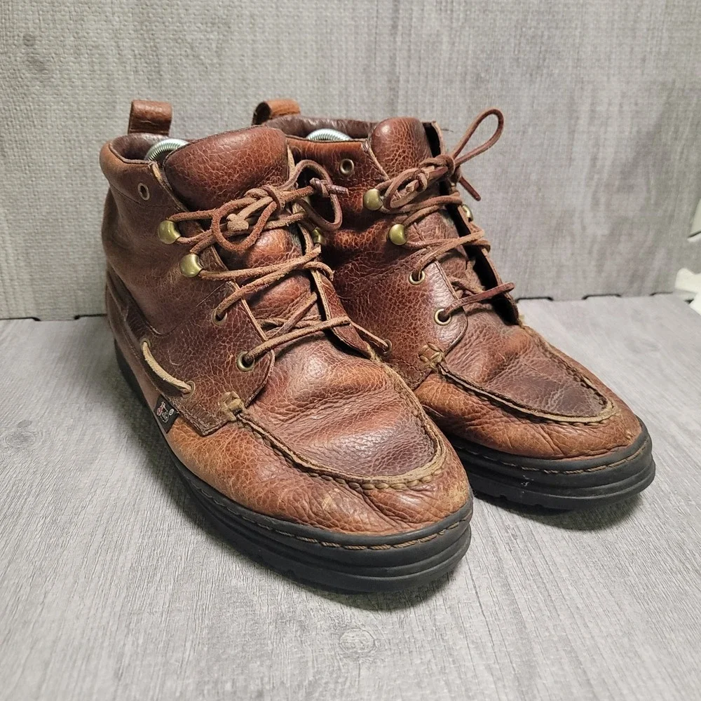 Justin 991 Chukka Boots Mens 8.5 M Brown Leather Lace Up Workwear Outdoor Rugged